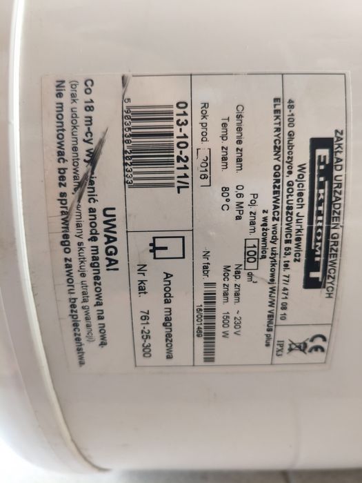 Bojler, podgrzewacz elektryczny Elektromet Venus Plus 100l