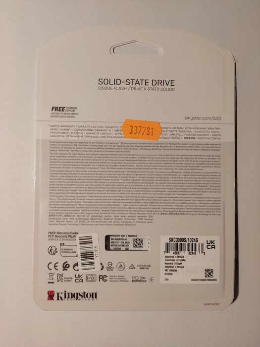 SSD Kingston на 1 ТБ M.2