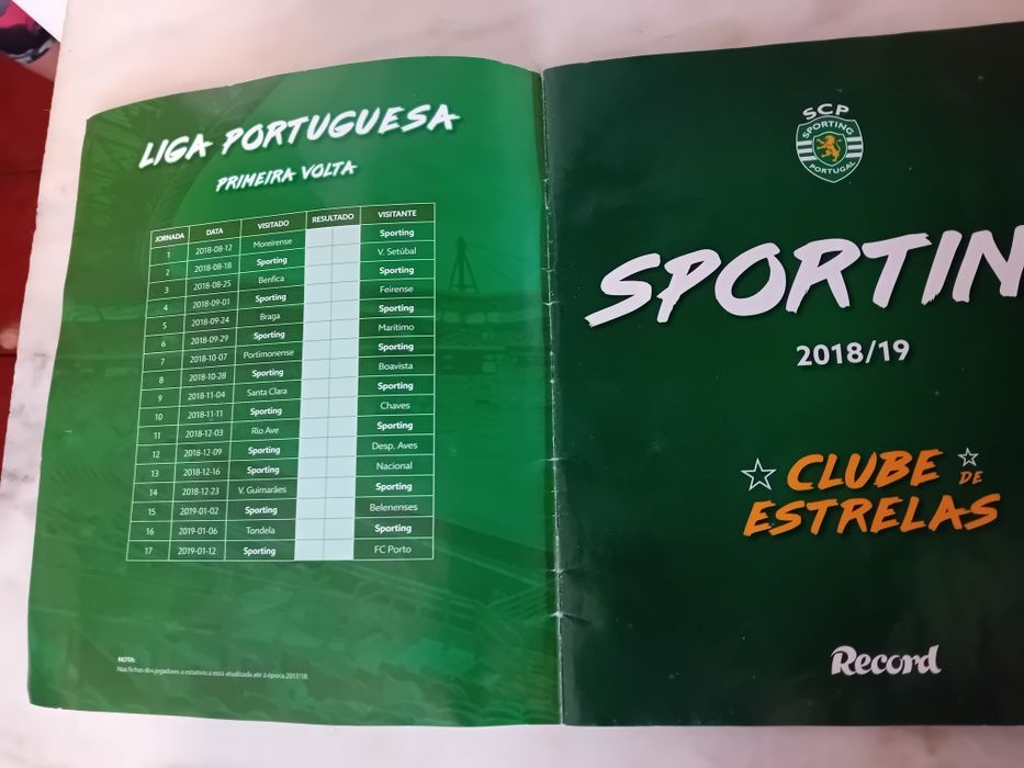 Caderneta Sporting Record 2018/19