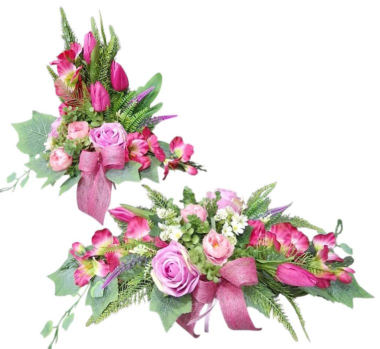 Komplet kompozycji kwiatowych na grób stroik wkład do wazonu W237