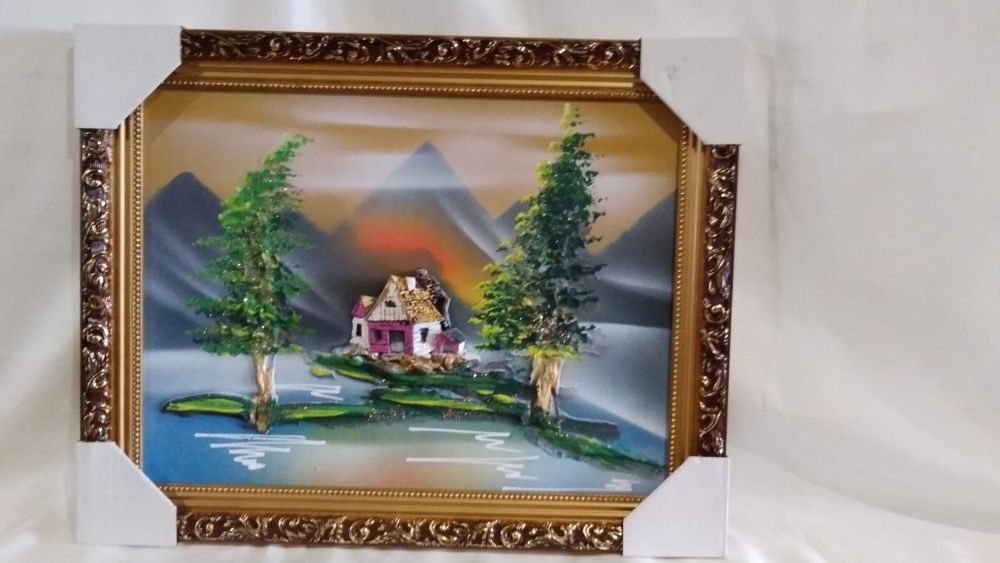 Картина (30х40см.)объемная, аэрография,лепка