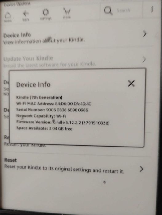 Czytnik Ebooków ebook e-book  Kindle Touch 2- 7 Generation - serial 90