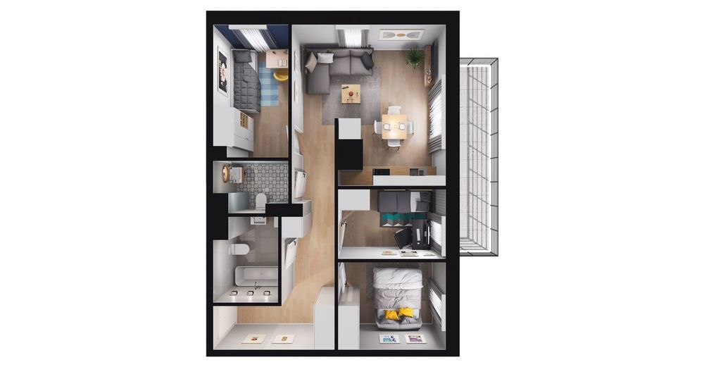 4-pokojowe mieszkanie 60m2 + balkon