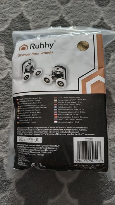 Kółka do kabiny prysznicowej 8 sztuk