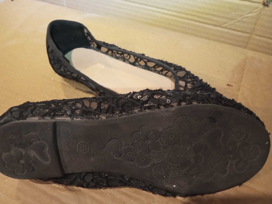 Baleriny siatka rozm. 38 czarne BDB Świdnica