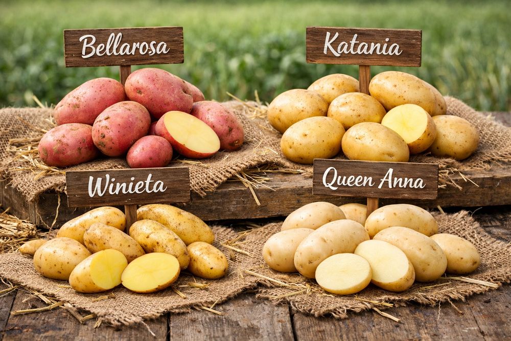 Ziemniaki wielkości sadzeniaka Queen Anna, Winieta, Bellarosa, Katania