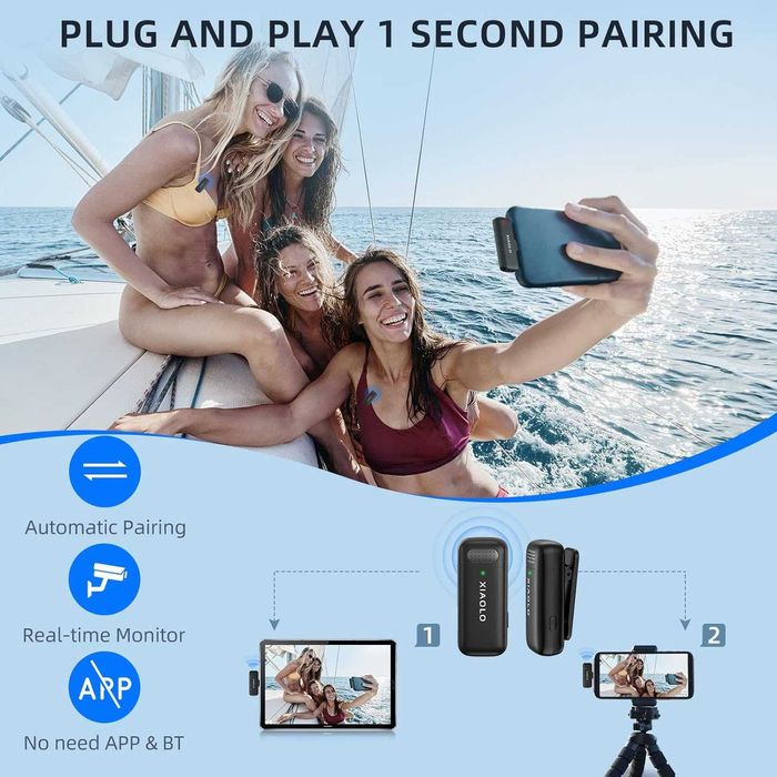 Bezprzewodowy mikrofon do Android, transmisja, wywiad tiktok, usb-C