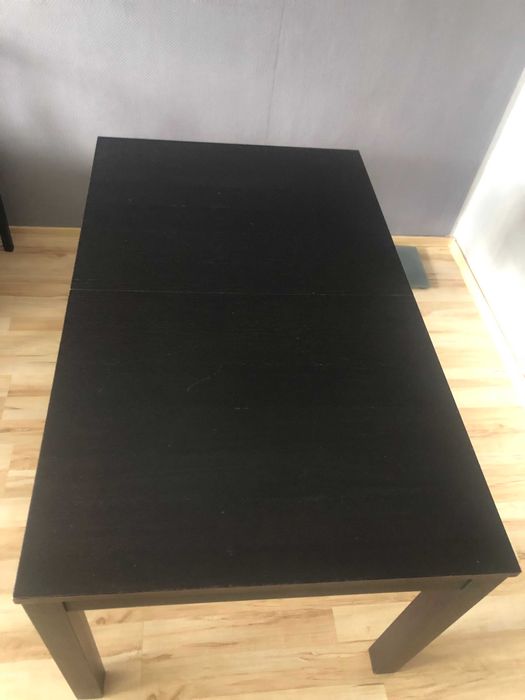 Stół Drewniany Czarny + Krzesła