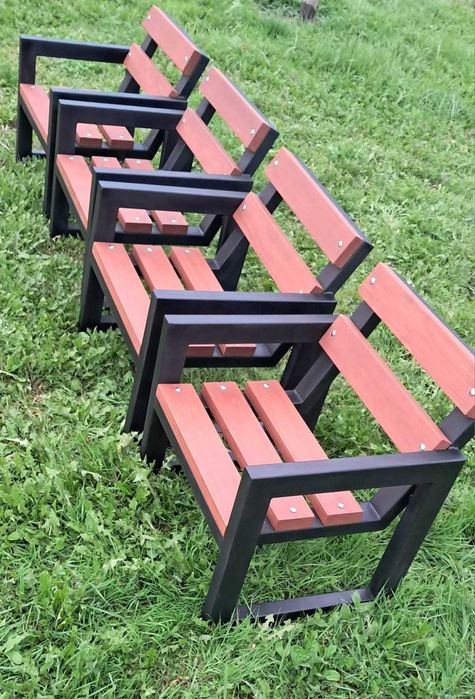 Fotel ogrodowy metal drewno