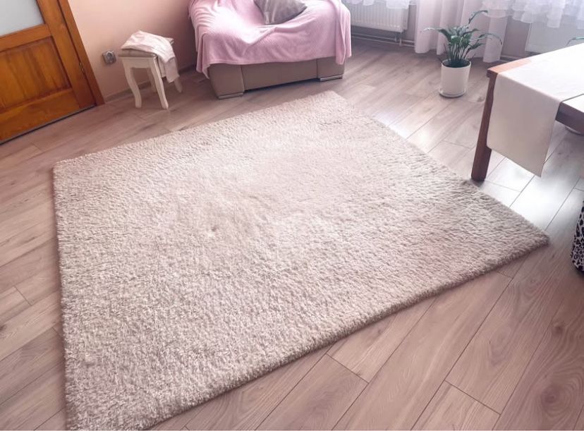 Dywan shaggy 200x200 cm – gruby, miękki, jasny