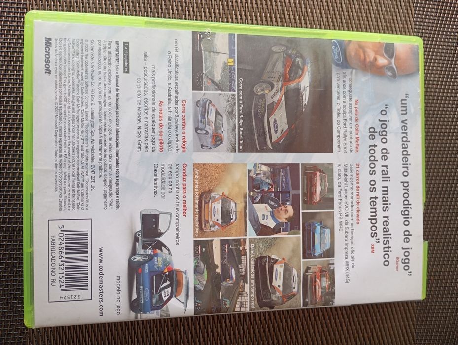 Colin Mcrae Rally 3 Xbox caixa manual e capa