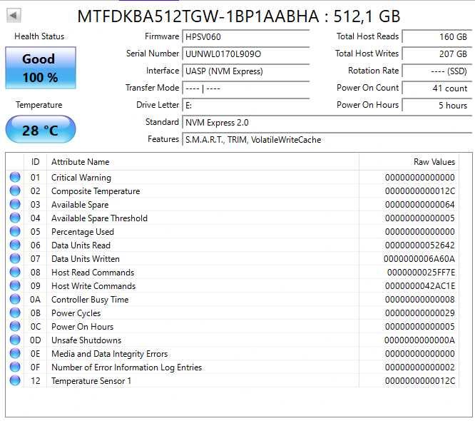 SSD NVMe M.2 PCIe 512GB Micron Crucial Modelo 2650 Gen4x4 Como Novo