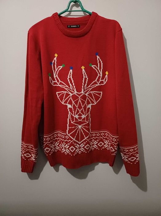 Świetny męski sweter, zimowy, świąteczny r. M/L