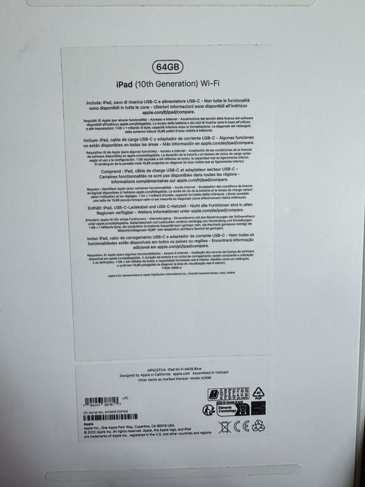 Apple iPad 10.ª Geração 64GB (2022) Wi-Fi Azul + Capa com Teclado e Caixa