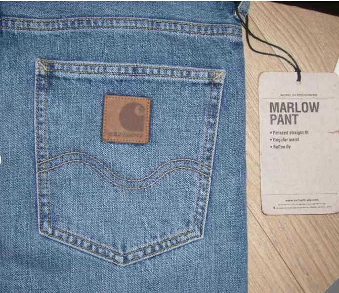 Calças de ganga Carhartt «Marlow Pant» Azul Desbotado W33 L32 Skate Texas - NOVAS!!