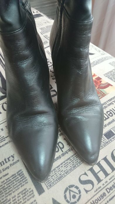 Сапоги кожаные высокие