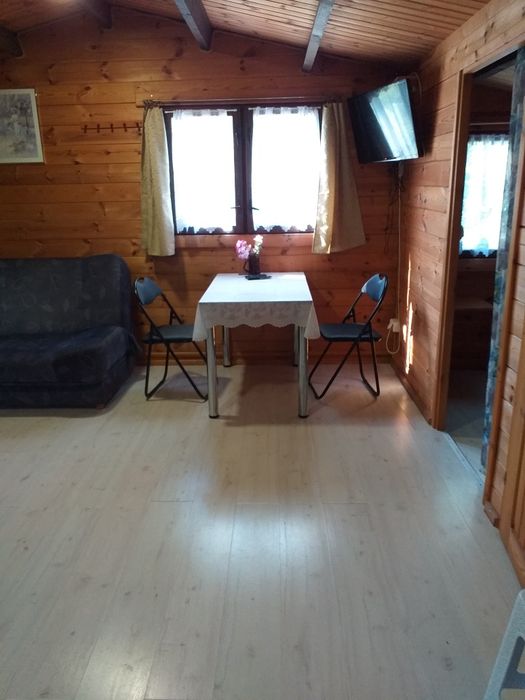 Drewniany domek letniskowy nad jeziorem Wdzydze