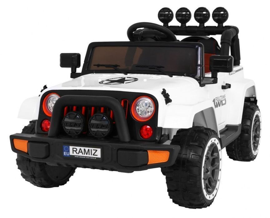 Auto terenowe Full Time 4WD Białe 4x4 LED - EkstraZabawki.pl