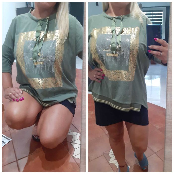 Pauzza oversize bluzka khaki uni S,M,L