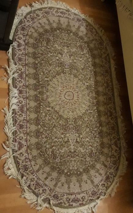 Ковер  турецкий,  хлопковый,  овальный, ворсовый,  1,7 м, б/у