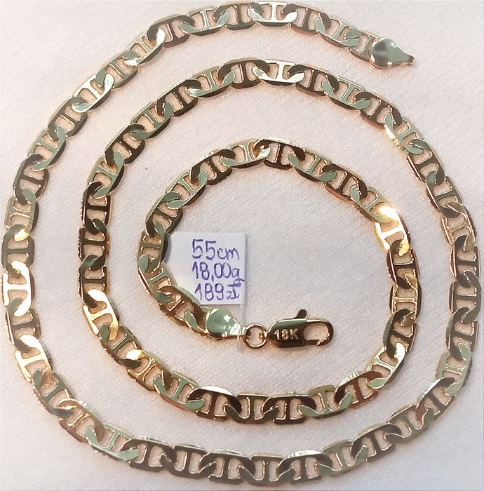 18K Grawer Pozłacany jak Złoty Łańcuszek Splot Gucci 55cm 6mm