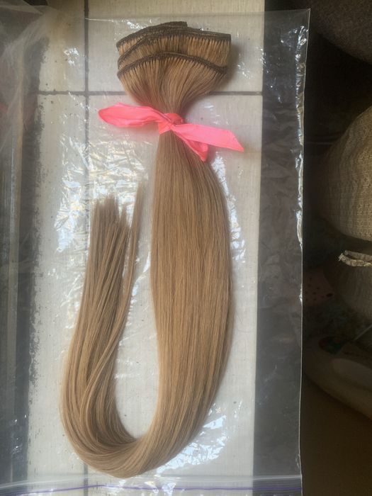 Волосы на трессах,волосся детские некрашенные пепельный русый 55 см!