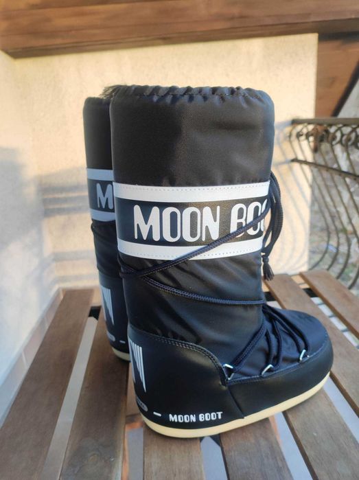Czarno białe moon boot 39-41 długie
