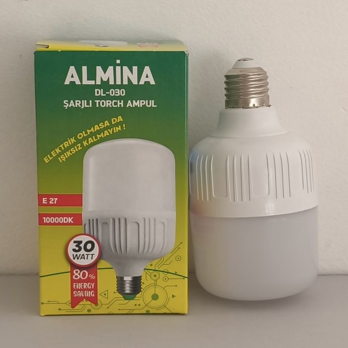 Акумуляторна LED лампа 30W E27 Almina DL-030 працює без світла 6 годин