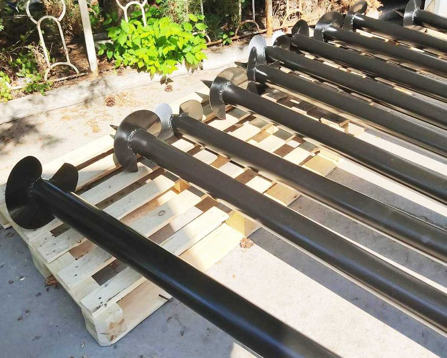 Винтовые сваи, геошуруп. Наконечники, оголовики. Гвинтові палі