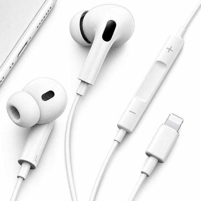 Słuchawki douszne przewodowe do lightning do iphone xs xr 11 12 13 14 pro max