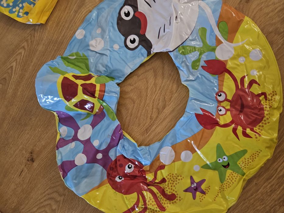 Zestaw - 3x kółka, nowe okulary, rękawki, piłka