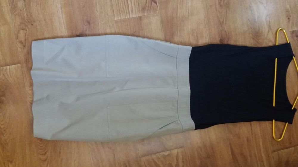 Платье стильное серо-черное