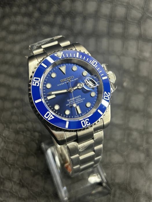 SEIKO MOD Submariner Niebieski Oyster Custom NOWY
