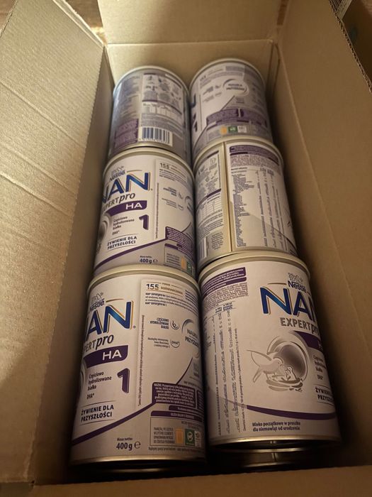 Puszki po mleku modyfikowanym [Nan Expert Pro HA1] 400ml 10szt