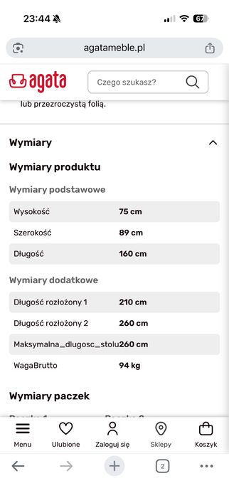 Stół wysoki połysk