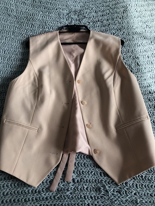 Bezowa kamizelka garniturowa nowa bez metki uniwersalna styl vintage