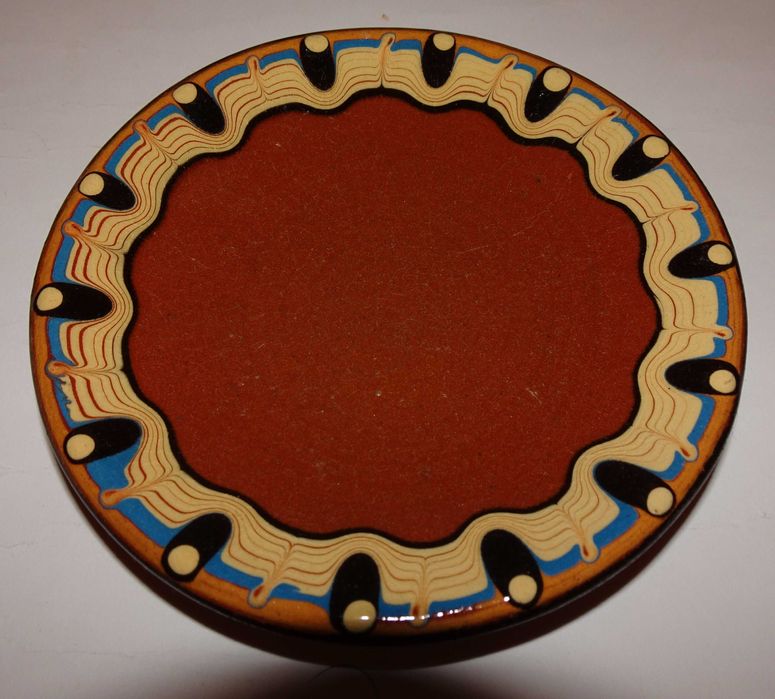talerzyk bułgarski "pawie oczko", ceramika bułgarska, talerzyk