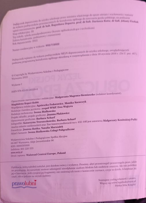 Oblicza epok 4, język polski, liceum technikum.