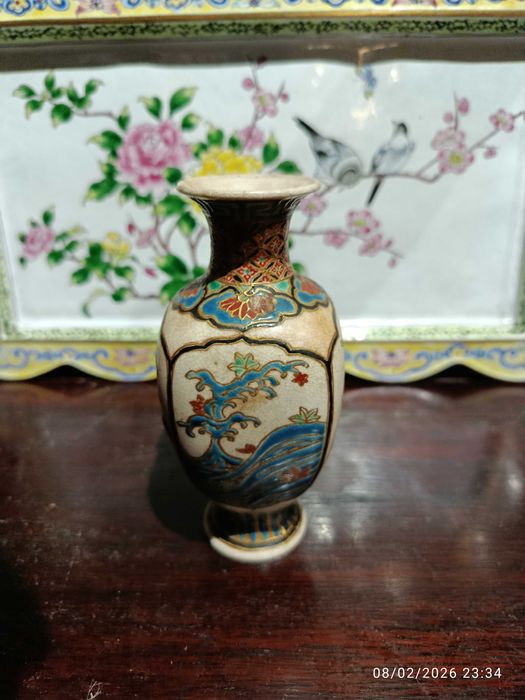 Jarra Vaso Cerâmica Japonesa do Século XIX Assinada