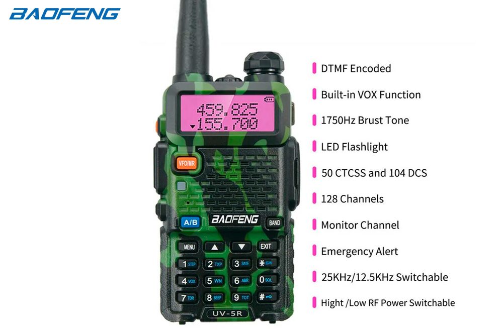 Rádio Baofeng UV-5R Carmo Banda Dupla VHF UHF 5wats