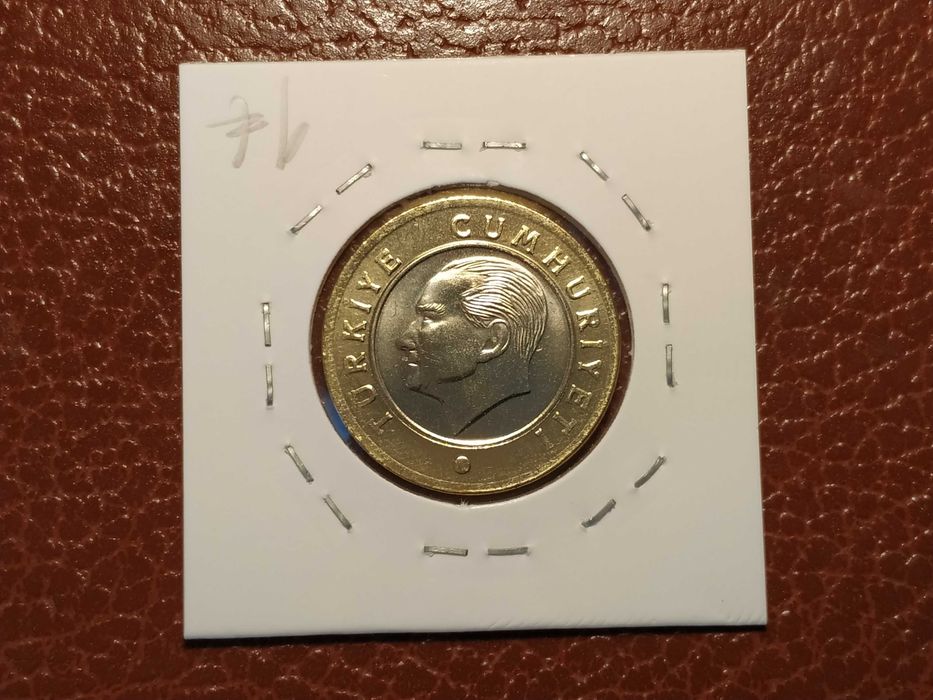 Turquia - moeda de 1 lira de 2023 (bimetálica)