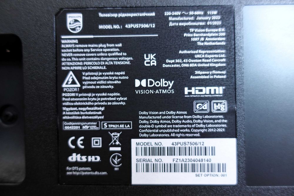 Smart TV Philips 43PUS7506 43" LED UltraHD 4K
