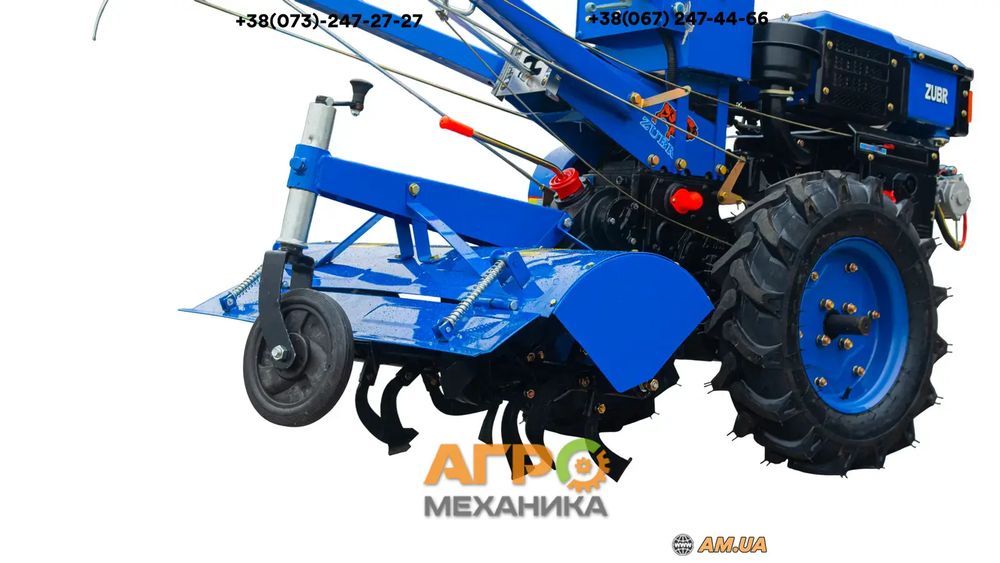 Мотоблок Зубр JR-Q12E, 12 к.с., дизель, рідинне (з фрезою)