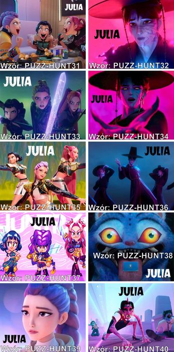 Kpop DEMON HUNTERS Huntrix SAJA BOYS puzzle A3 A4 personalizowane