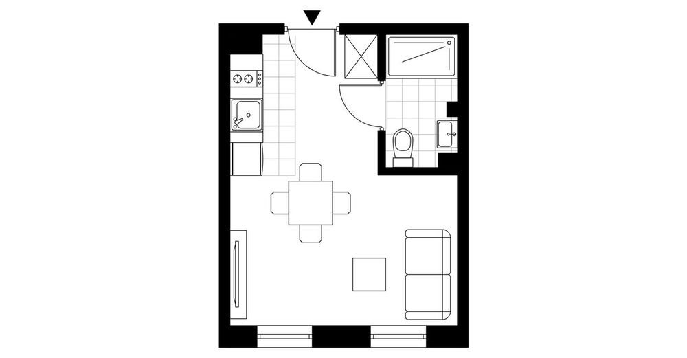 1-pokojowe mieszkanie 20m2 Bezpośrednio