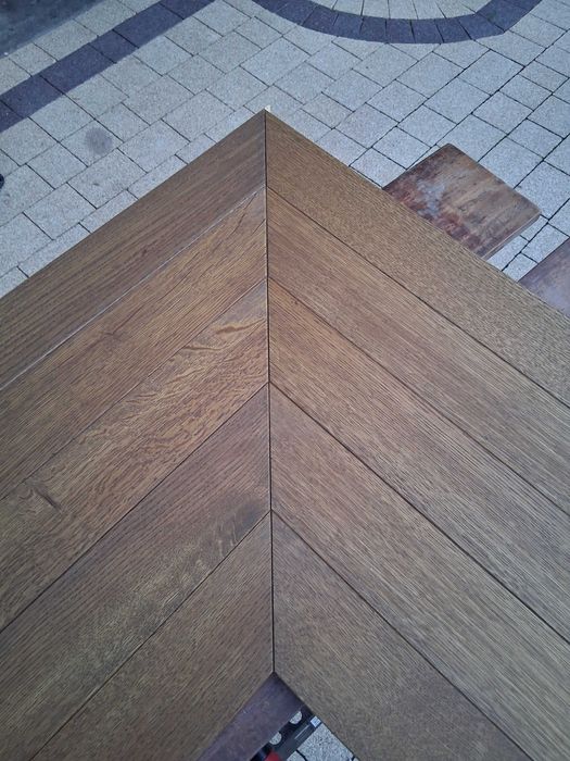 DESKA parkiet dab  jodelka 15x85x600 warstwowy jodełka 45