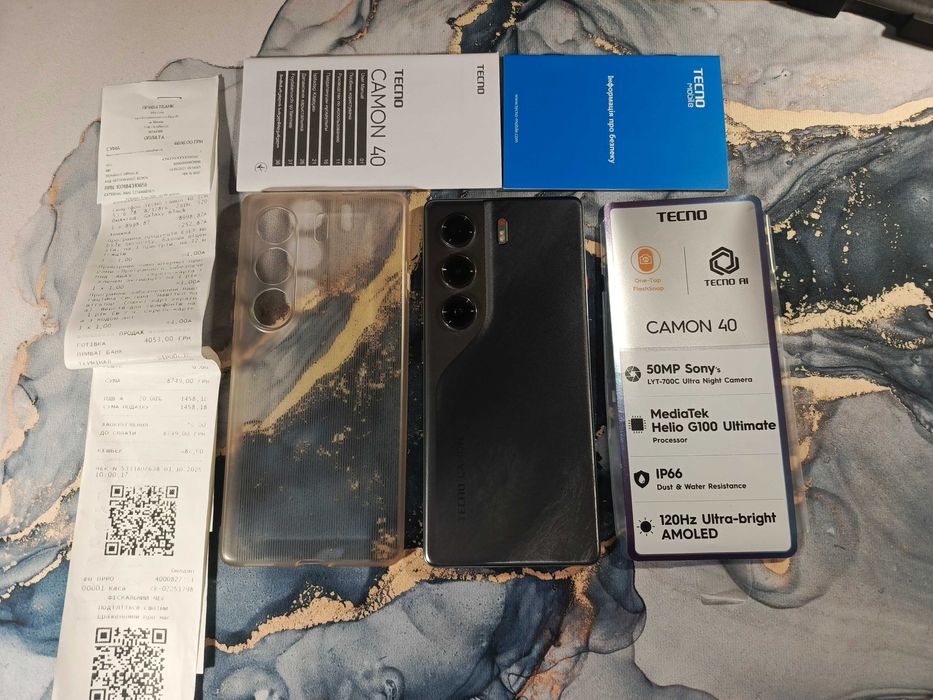 Продам Tecno Camon 40 16/128gb . цвет серый в идеале .