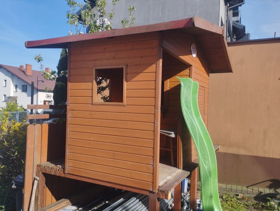 Domek dla dzieci ogrodowy zjeżdżalnia