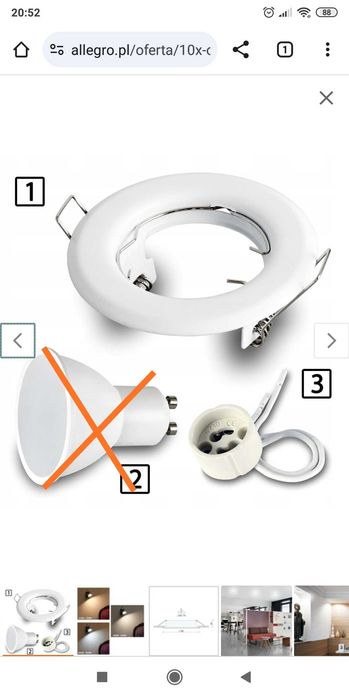 Oprawa sufitowa oczko LED gu 10