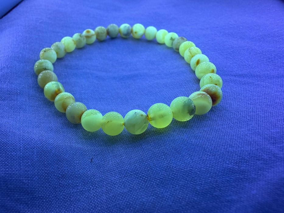 Браслет з балтійського бурштину янтарь 4,78 г 6 мм 16-18см